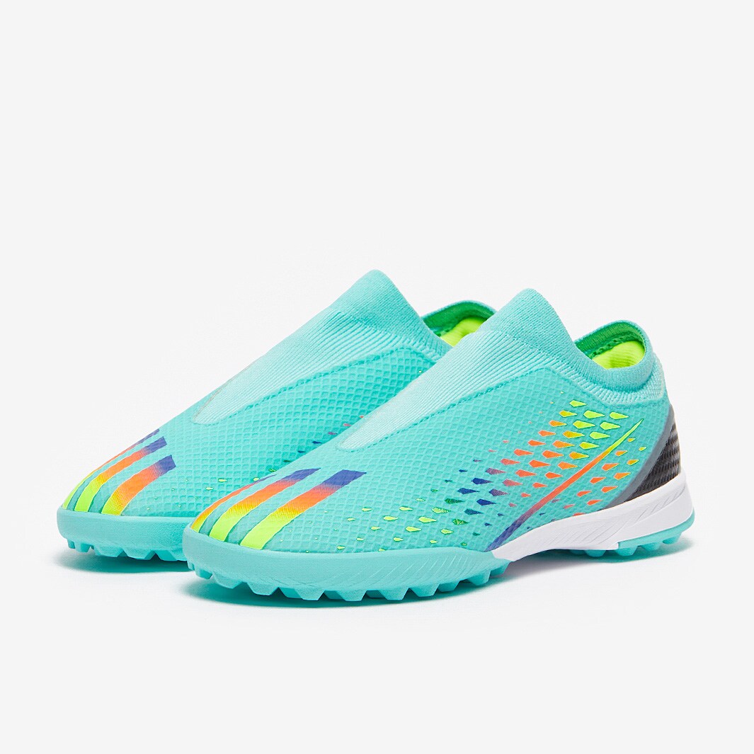 adidas Enfant X Speedportal.3 Sans Lacets TF - Aqua Transparent/Bleu ...