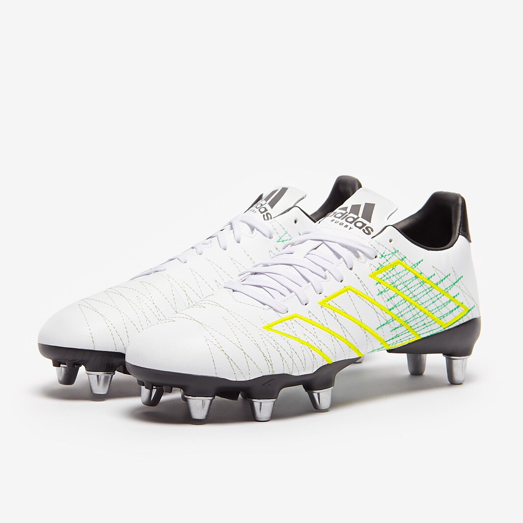 adidas Kakari Elite SG White/Beam Yellow Mens Boots ProDirect Rugby