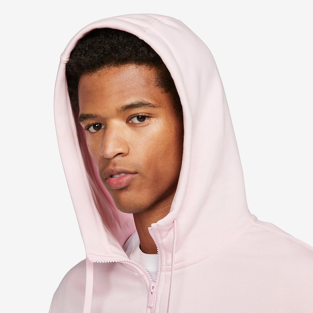 Nike Sportswear Club Fleece Full Zip Hoodie Pink Foamwhite Tops