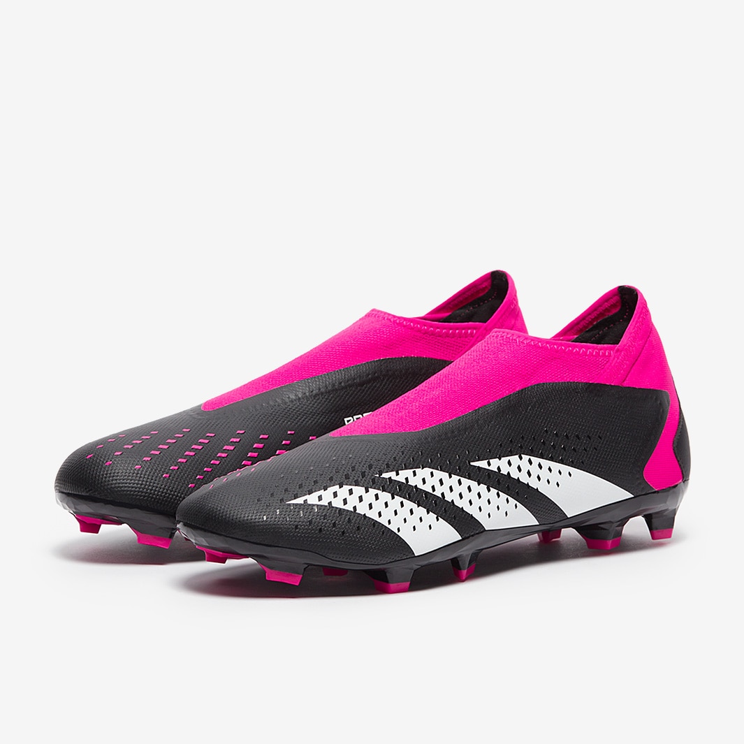 Black/White/Team | adidas Mens - Pink Laceless Accuracy.3 Boots Shock - FG Core Predator