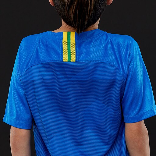 Nike Brazil 2018 Youths Stadium Away SS Jersey - Soar/Midwest Gold image 6 |