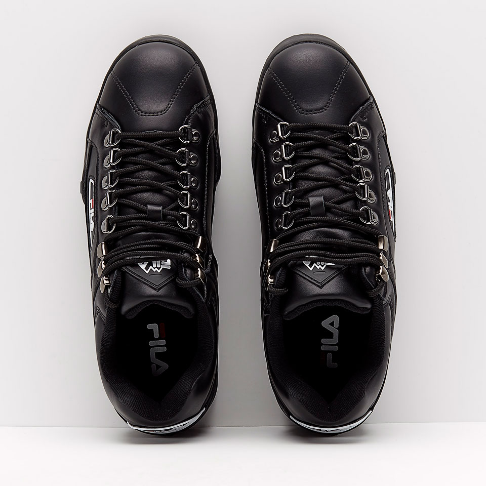 fila trailblazer black leather trainers