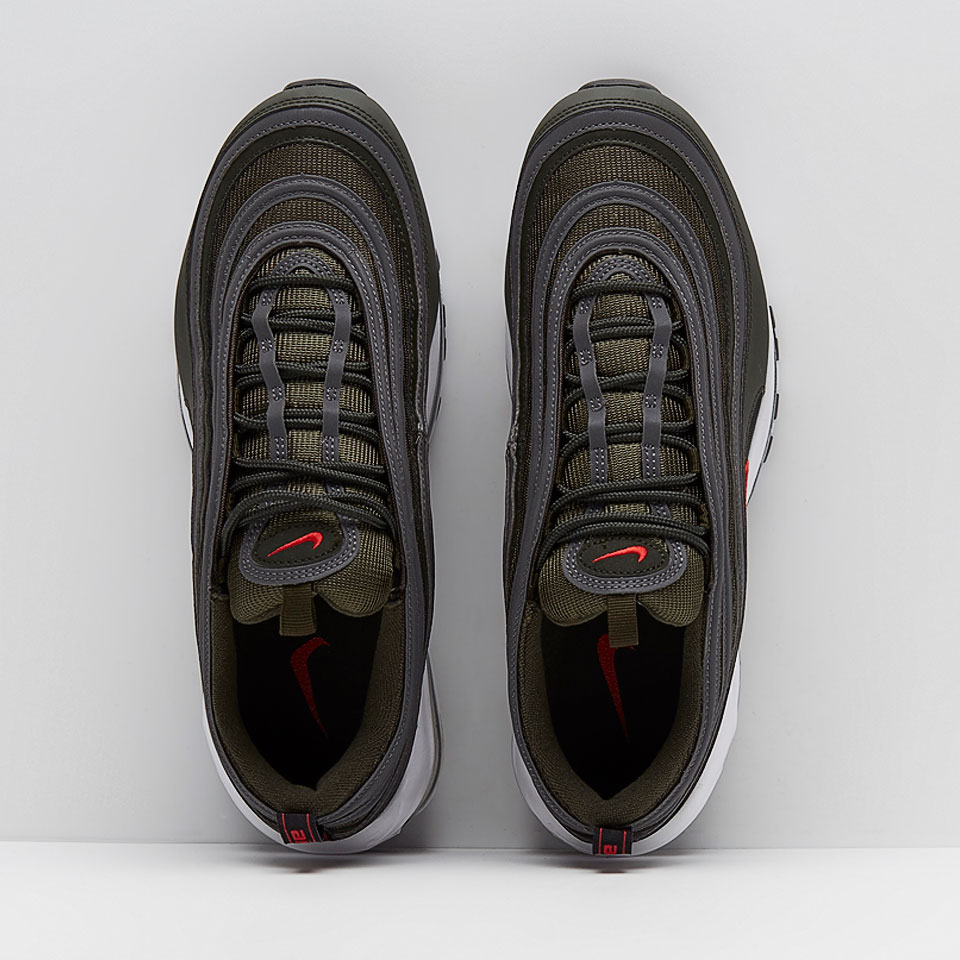 nike air max 97 trainers sequoia university red metallic
