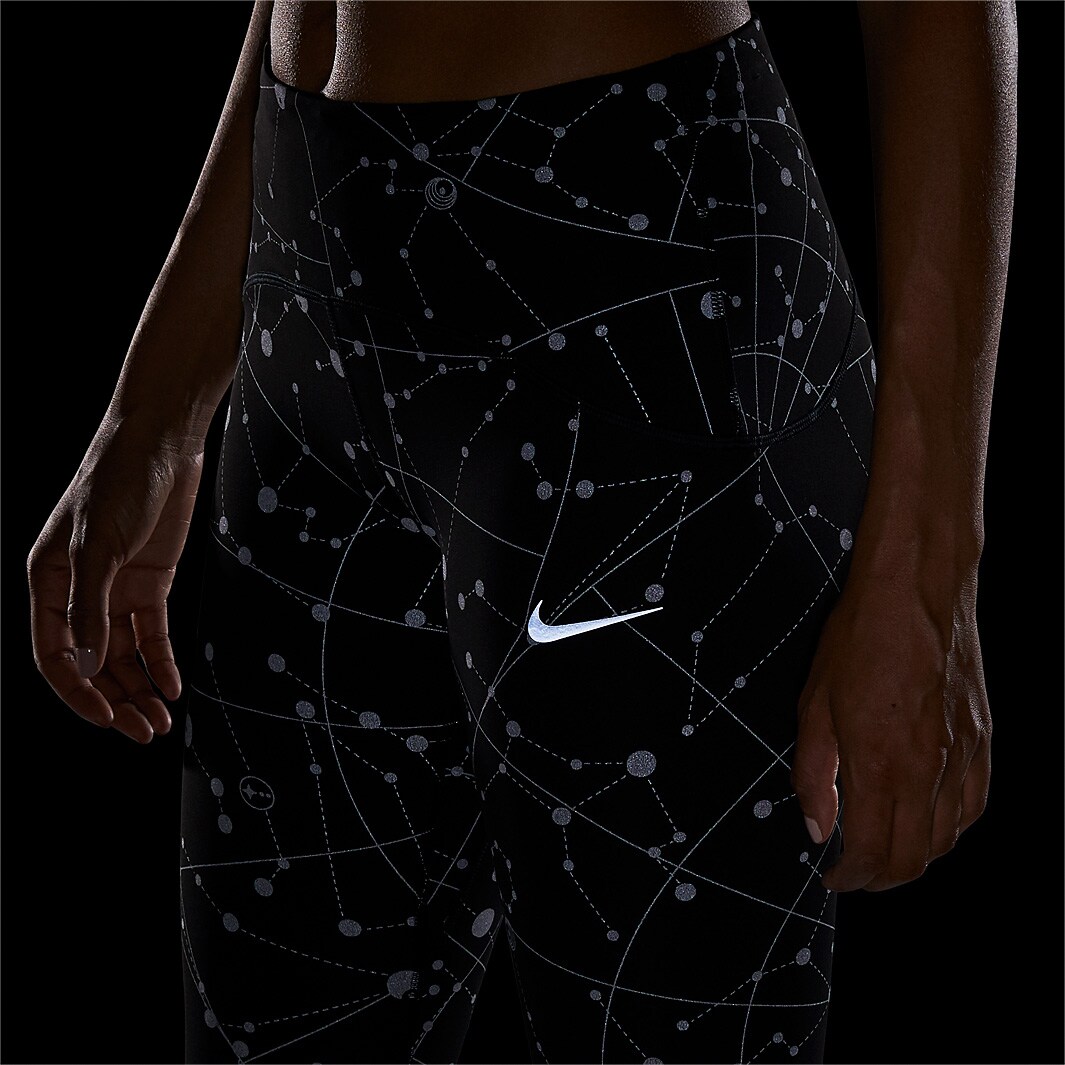 nike running runway flash reflective detail leggings in black