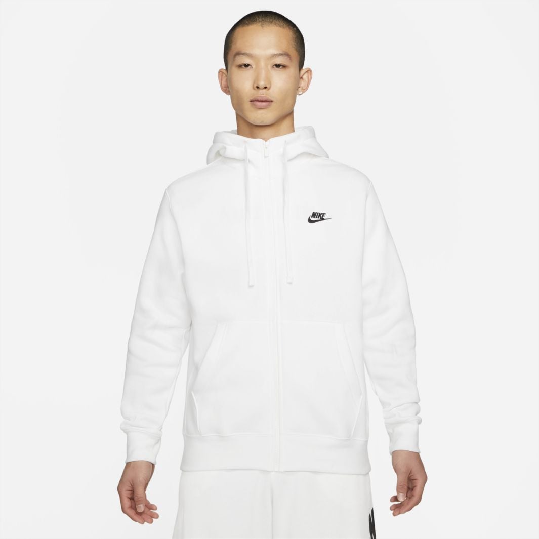 Nike Nike Sportswear Club Fleece Men's Full-Zip Hoodie White/White ...