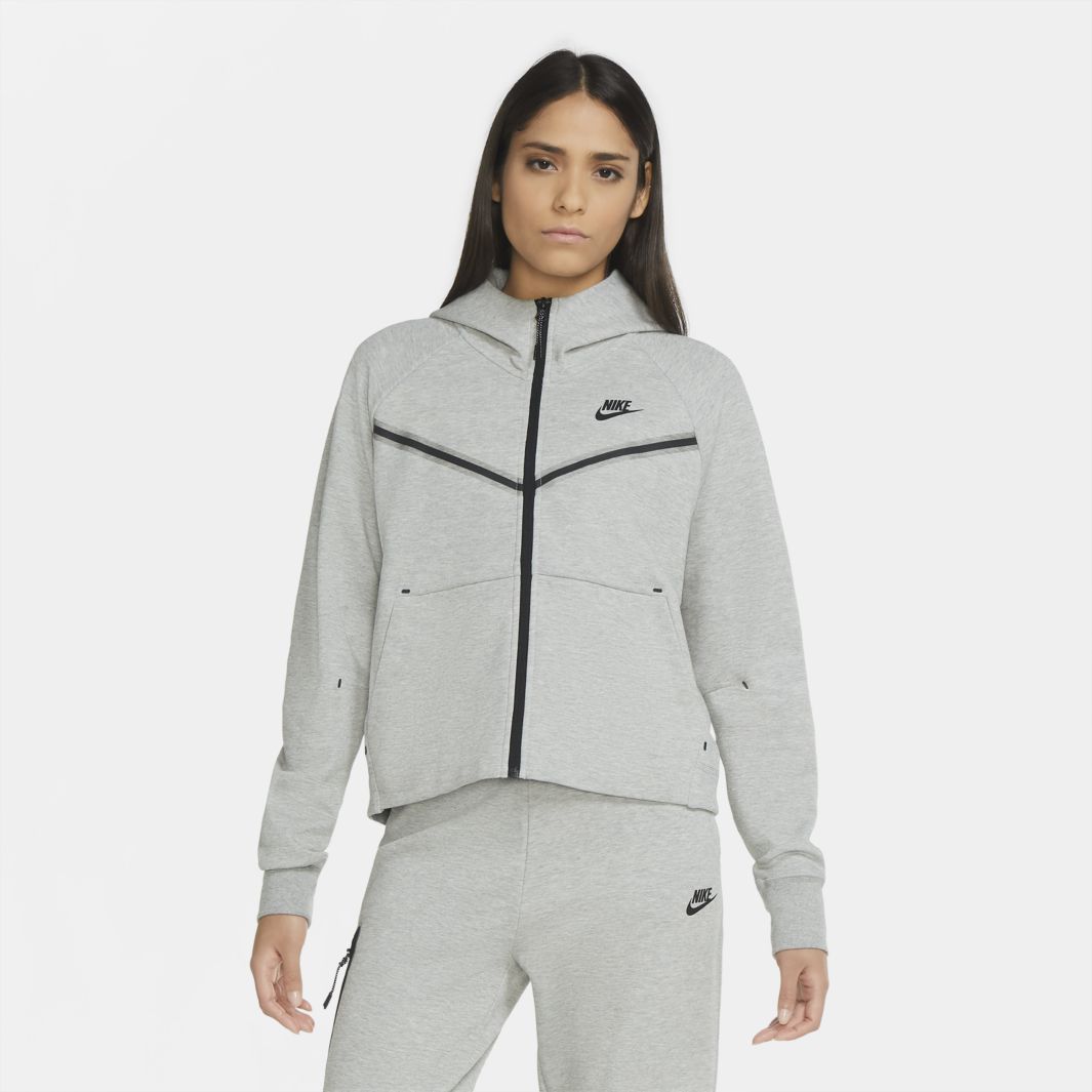 Nike Sportswear Womens Tech Fleece Windrunner Full-Zip Hoodie - Grey ...