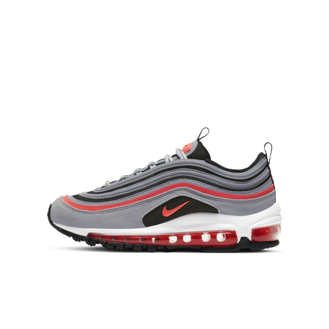 Nike Sportswear Older Kids Air Max 97 (GS) - Wolf Grey/Radiant Red ...