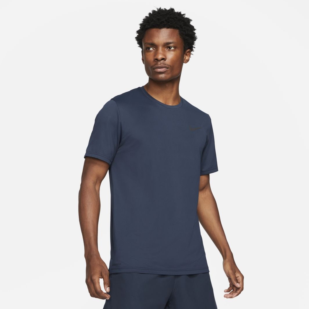 Nike Pro Dri-FIT T-Shirt - Obsidian/Black - Mens Clothing | Pro:Direct ...