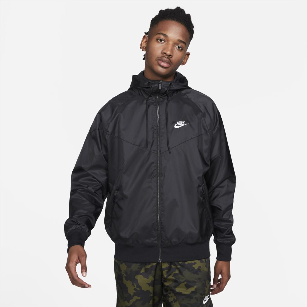 Nike Nike Sportswear Windrunner Men's Hooded Jacket Black/White Mens ...