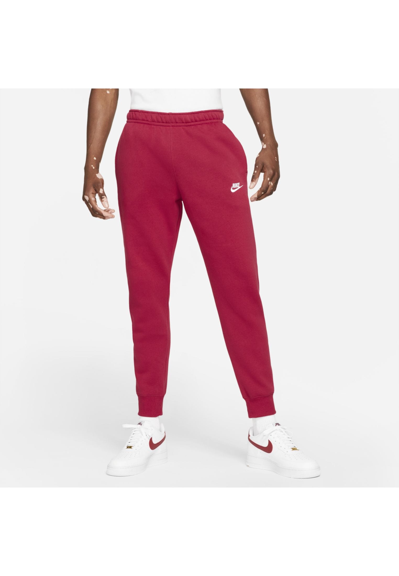 Nike Sportswear Club Fleece Joggers - Pomegranate/Pomegranate/White ...
