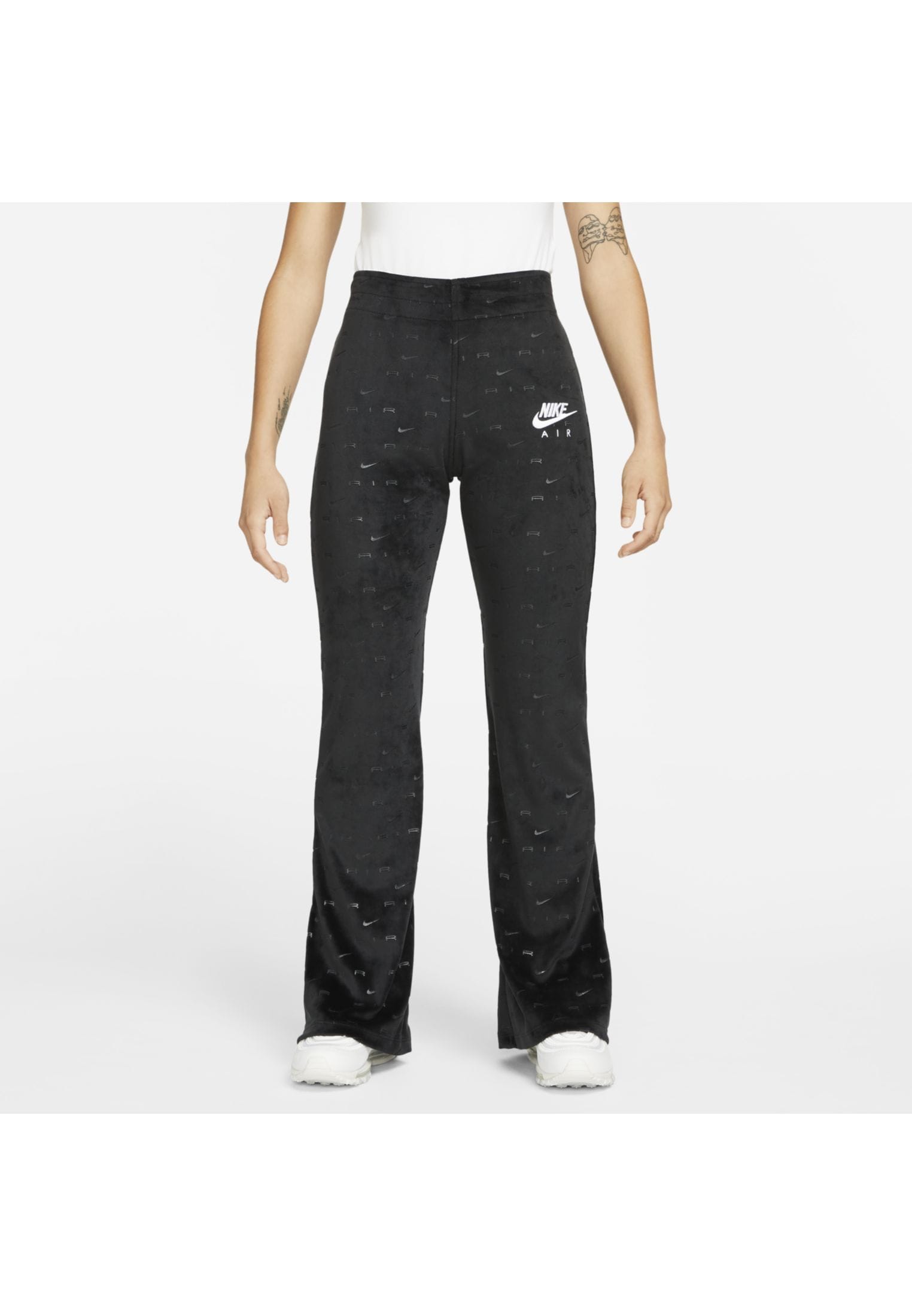 Nike Sportswear Womens Air Velour Mid-Rise Pants - Black/White ...