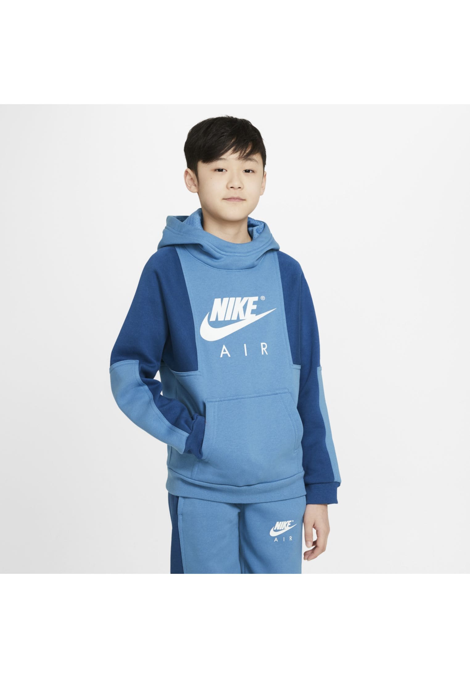 Nike Sportswear Kids Air Pullover Hoodie - Dutch Blue/Court Blue/White ...