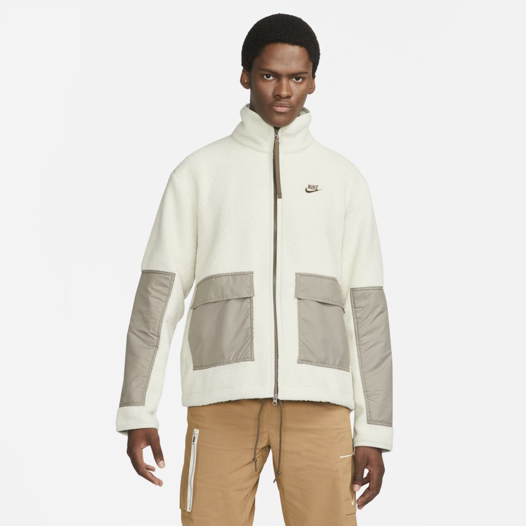 nike men's sportswear sherpa full zip hooded jacket
