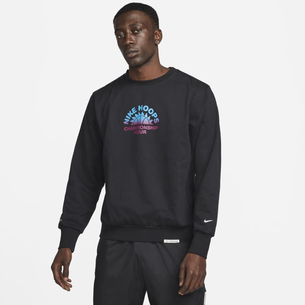 Nike Standard Issue Basketball Crew Sweatshirt - Black/Pale Ivory ...