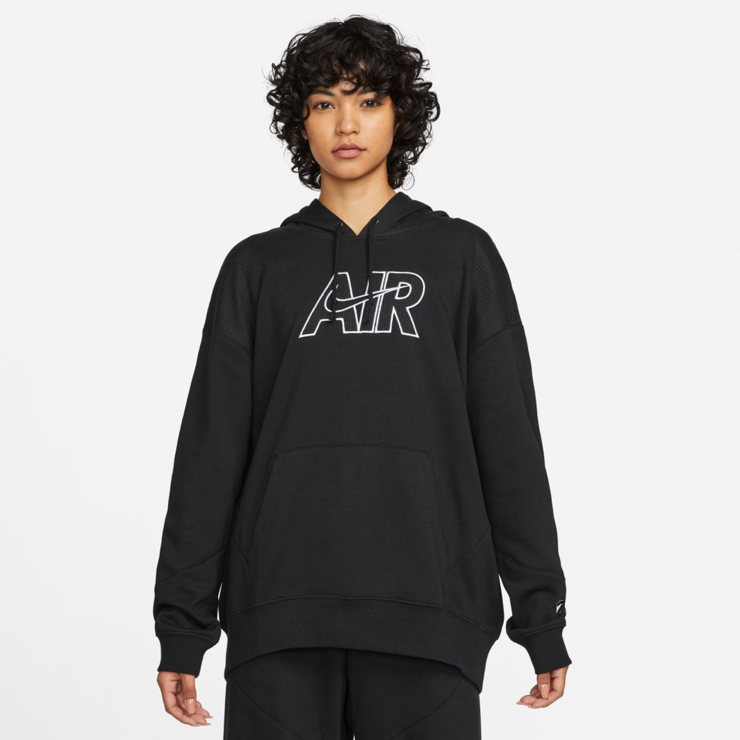 Sweat à Capuche en Polaire Nike Femme Air Noir/Noir/Blanc