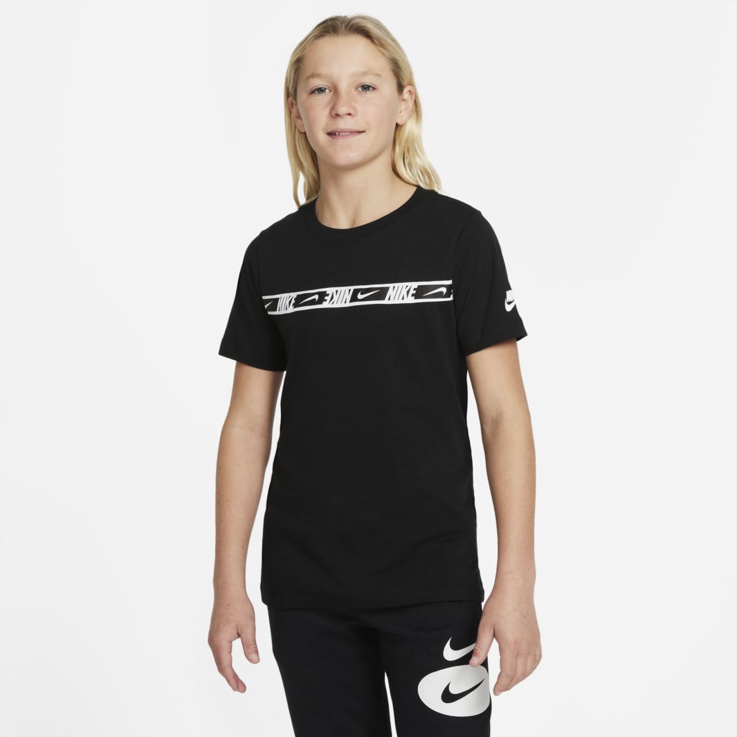 Nike Sportswear Older Kids Repeat Pack T-Shirt (8-15 Yrs) - Black/Black ...