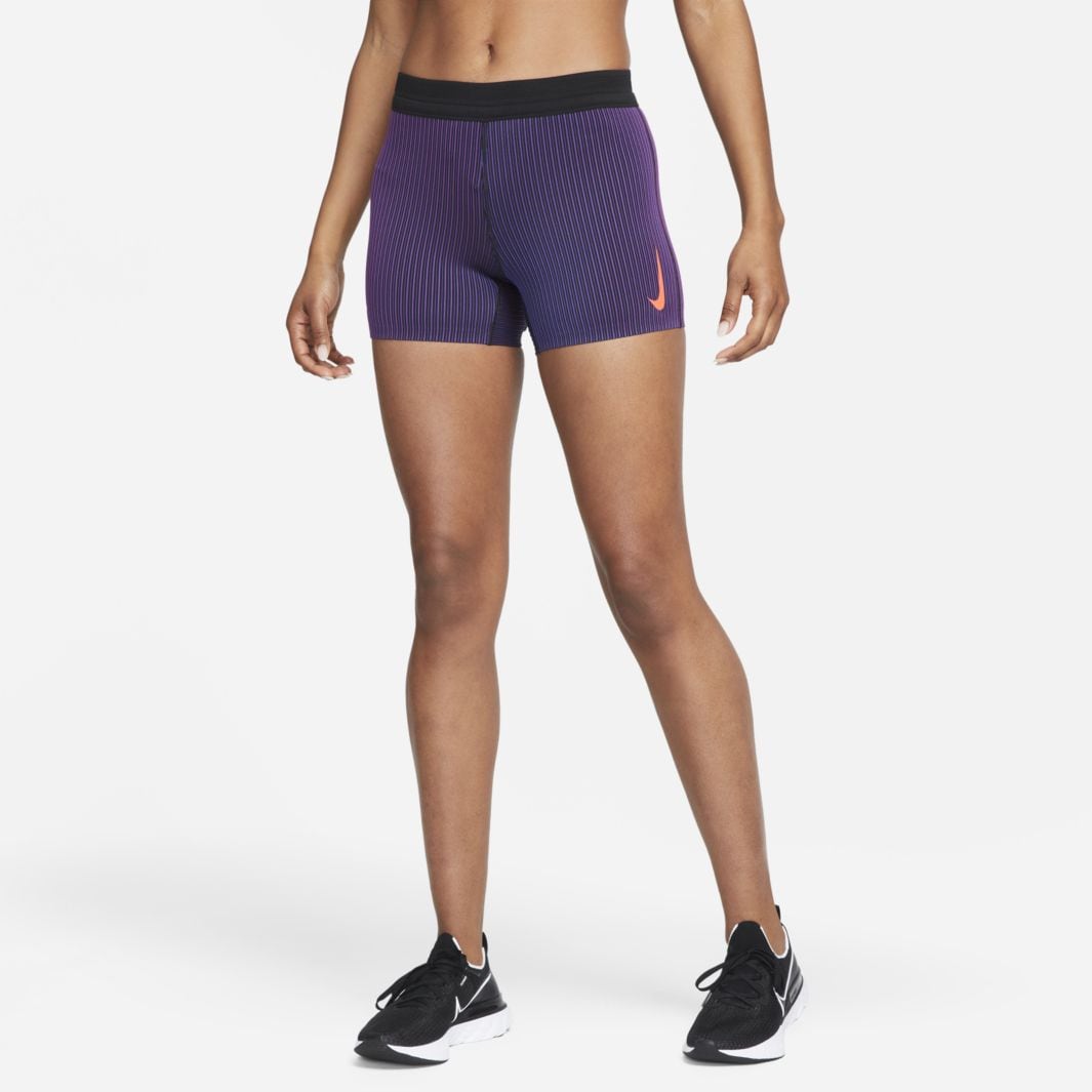 Nike Womens AeroSwift Tight Short - Bright Purple/Black/Bright Crimson ...