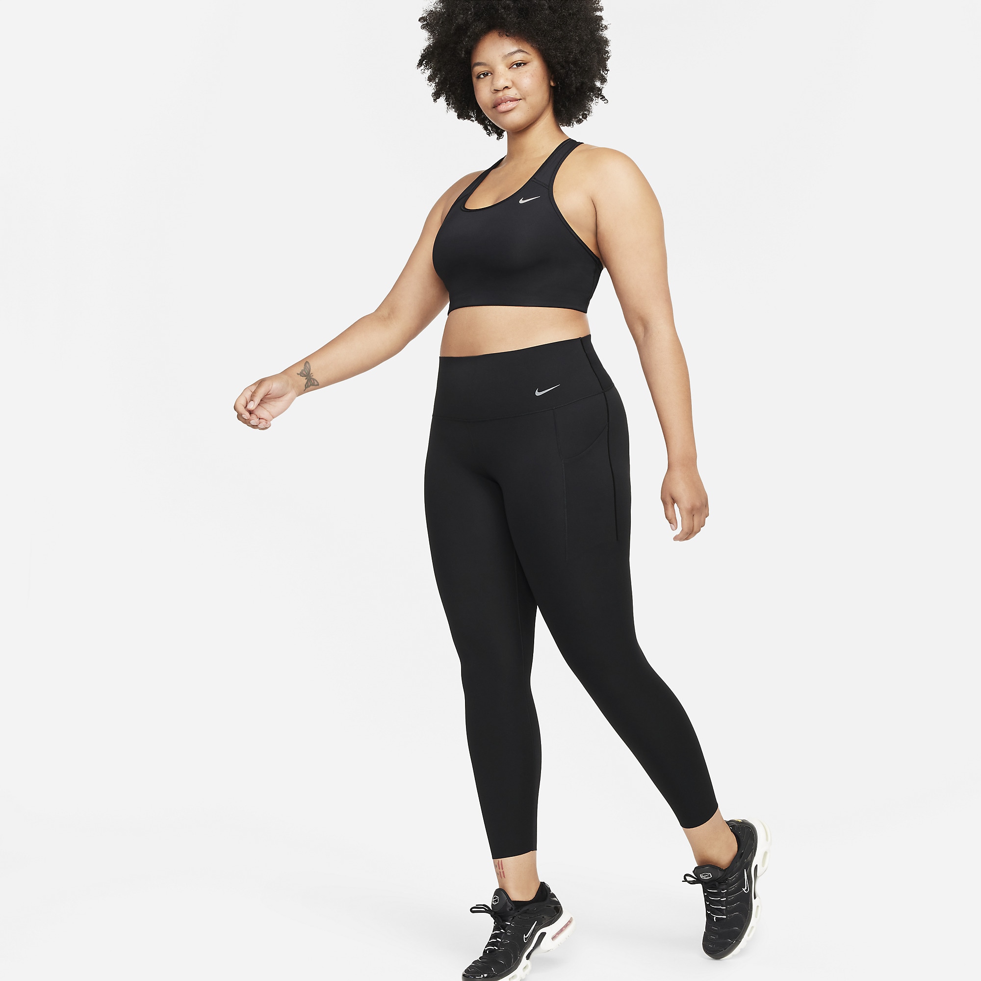 Nike Womens Universa Medium Support 7/8 Leggings - Black - Womens ...
