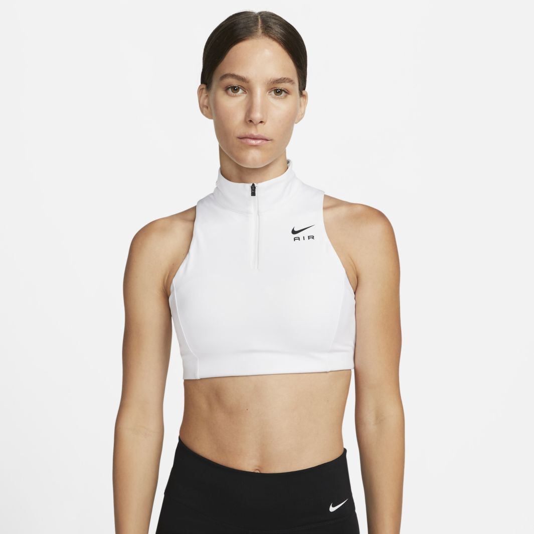 Nike Air Swoosh 1/2-Zip Women's Medium-Support 1-Piece Pad Sports