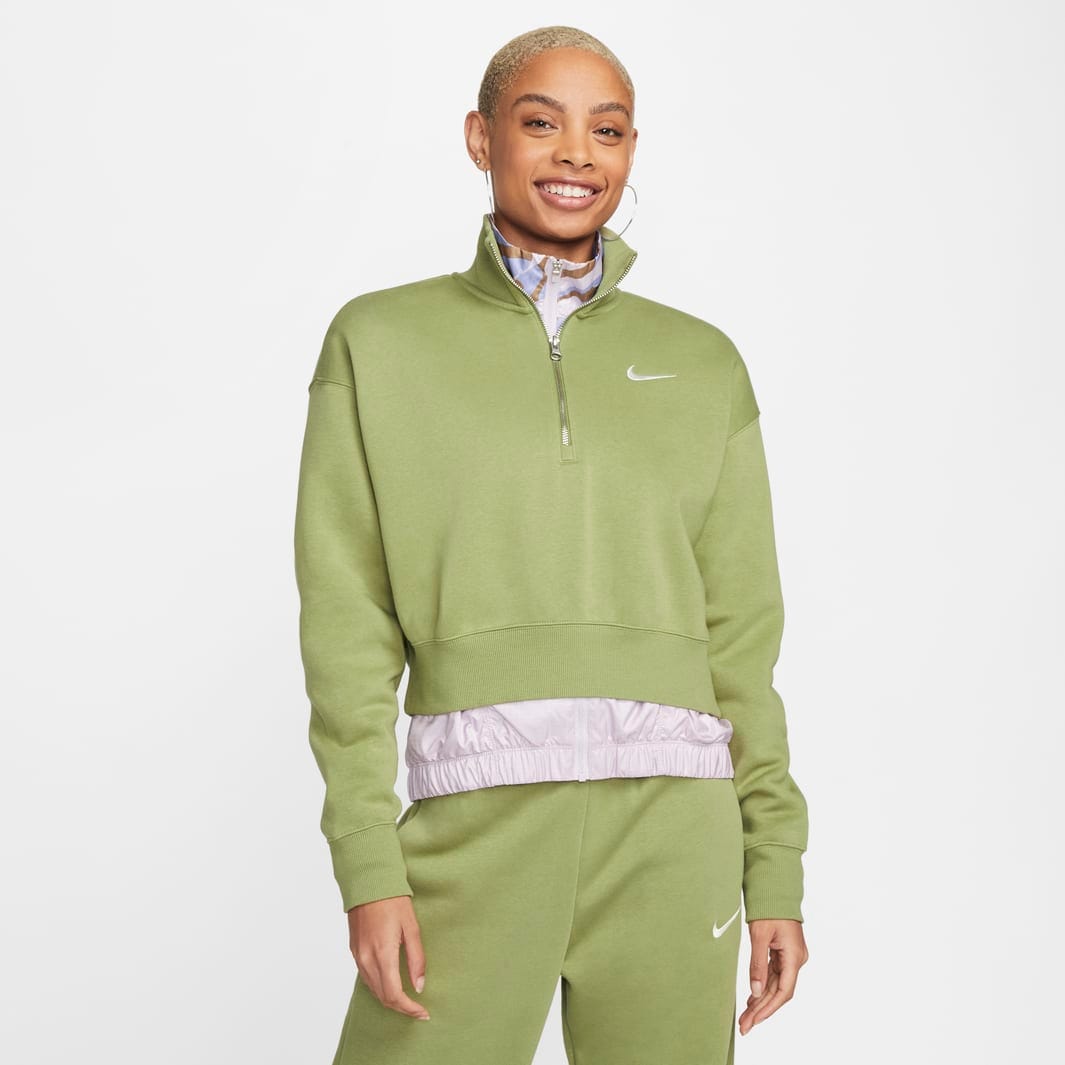 Nike Sportswear Womens Phoenix Fleece Oversized 1/2-Zip Crop Sweatshirt ...