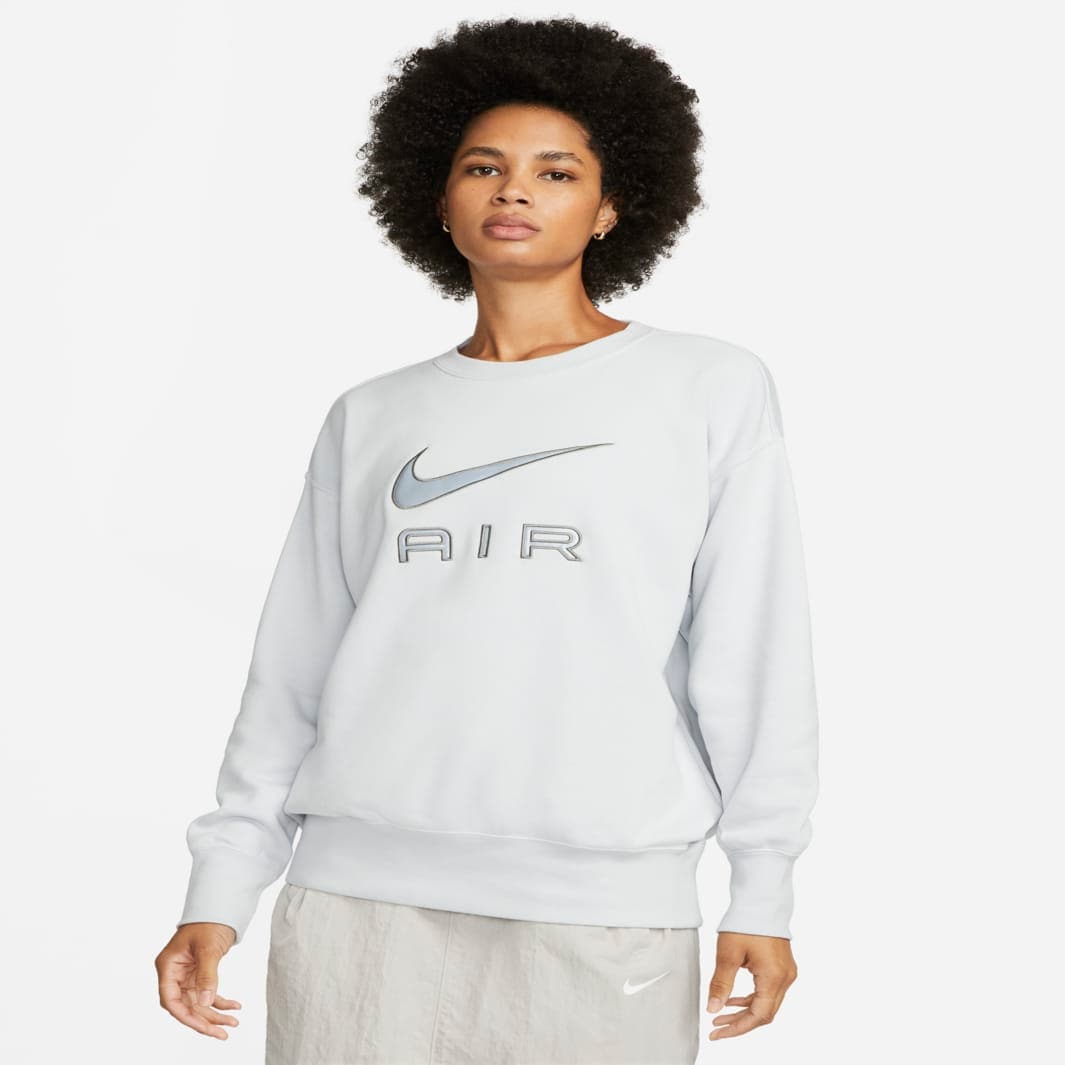 Nike Sportswear Womens Air Fleece Crew Sweatshirt Pure Platinumflat Pewter Tops Womens 7635