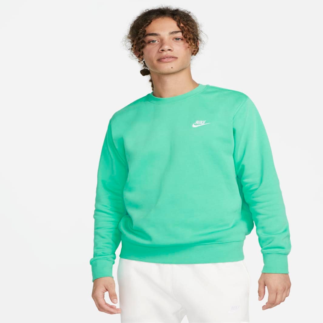 Nike Sportswear Club Fleece Crew Sweatshirt - Light Menta/White - Tops ...