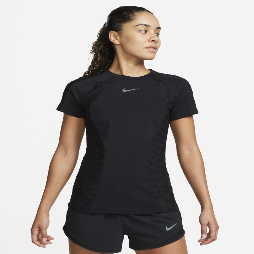 Nike Womens Run Division Dri-FIT ADV SS Top - Black/Black - Womens ...