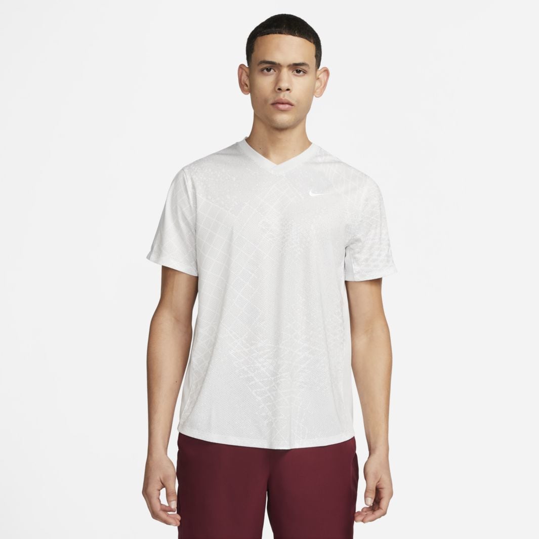 Nike Court Dri-FIT Victory Shortsleeve Top - Photon Dust/White - Mens ...
