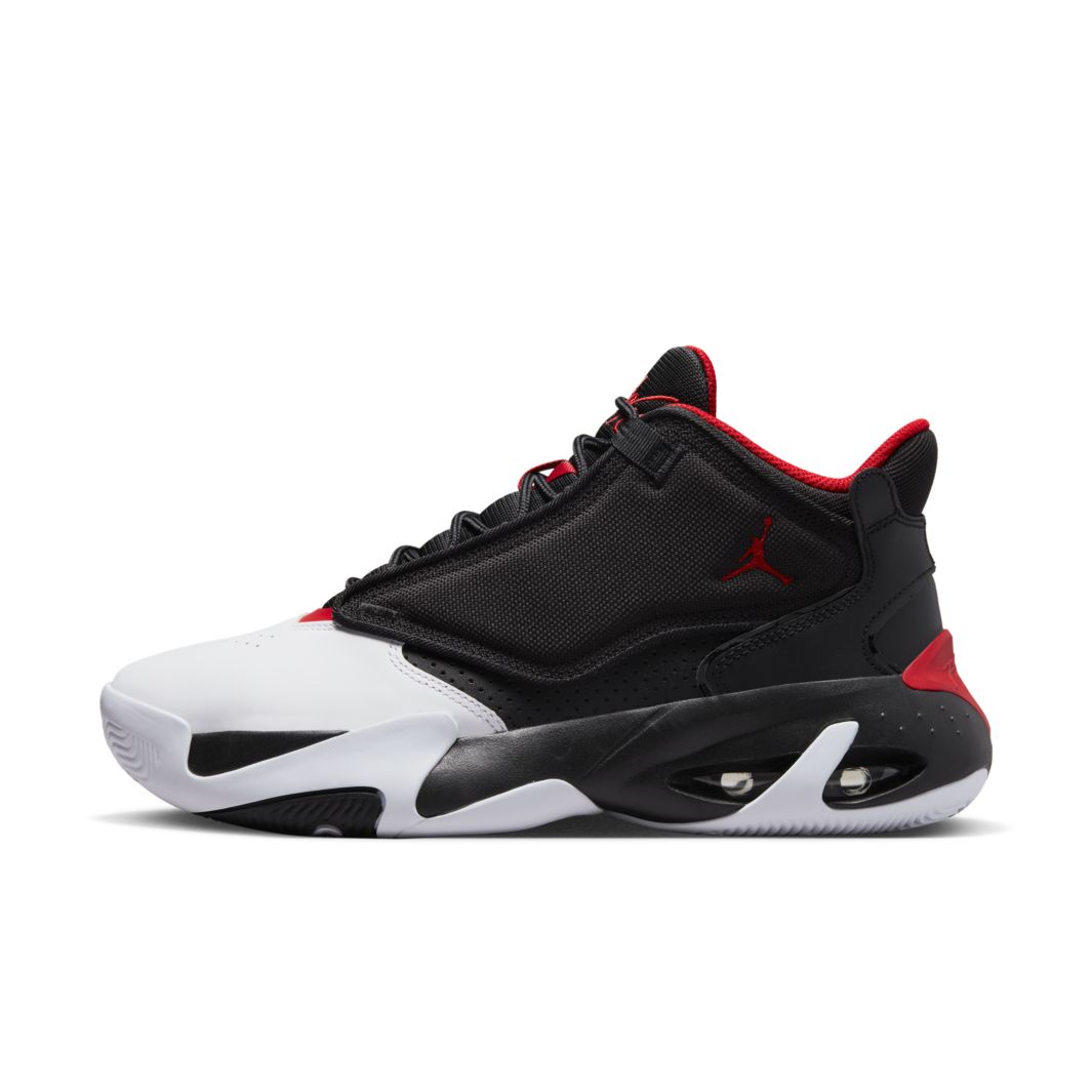 jordan max aura black gym red white
