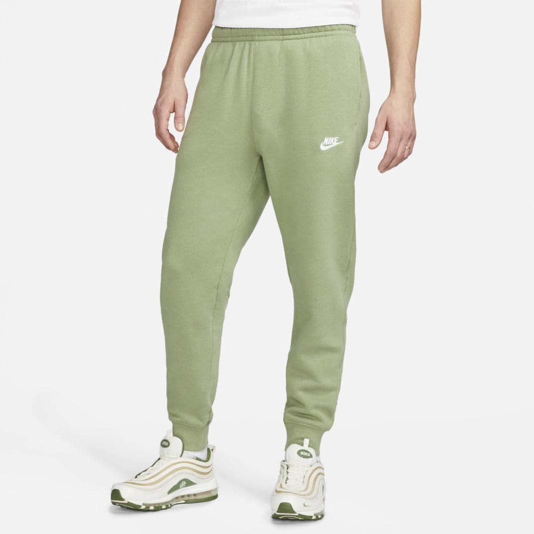 Nike Sportswear Club Brushed-Back Jogger - Oil Green/White - Bottoms ...