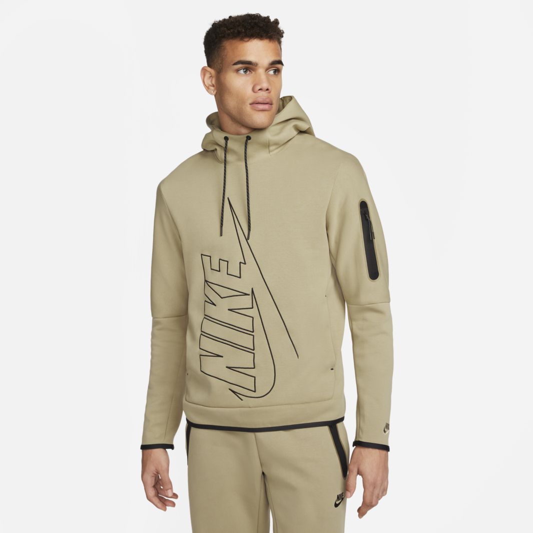 Nike Nike Tech Fleece Men's Pullover Graphic Hoodie Khaki/Khaki Mens ...