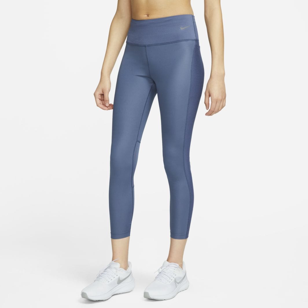 Nike Womens Fast Mid-Rise Leggings - Diffused Blue/Reflective Silv ...