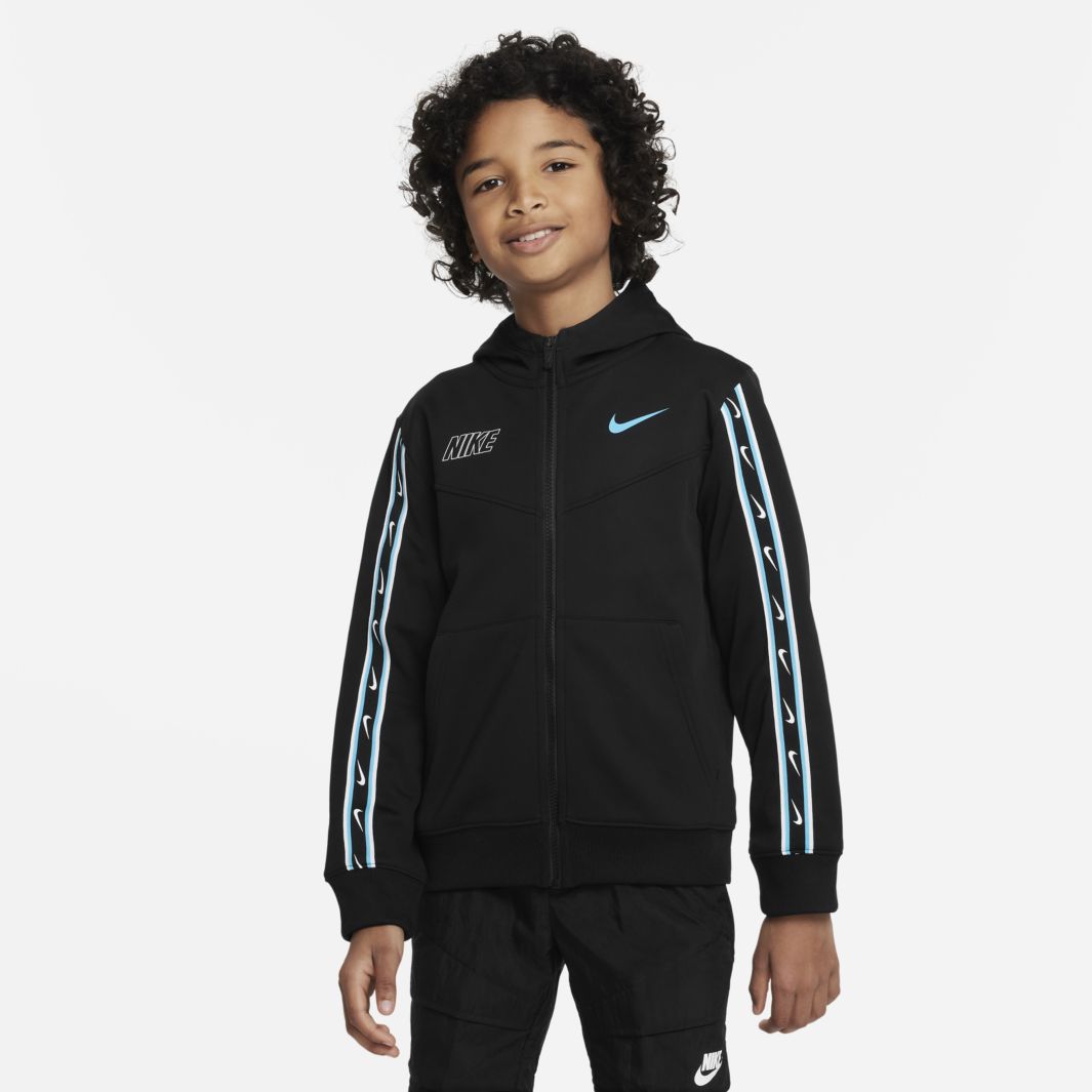 Nike Sportswear Older Kids Repeat Full-Zip Hoodie (8-15Y) - Black ...