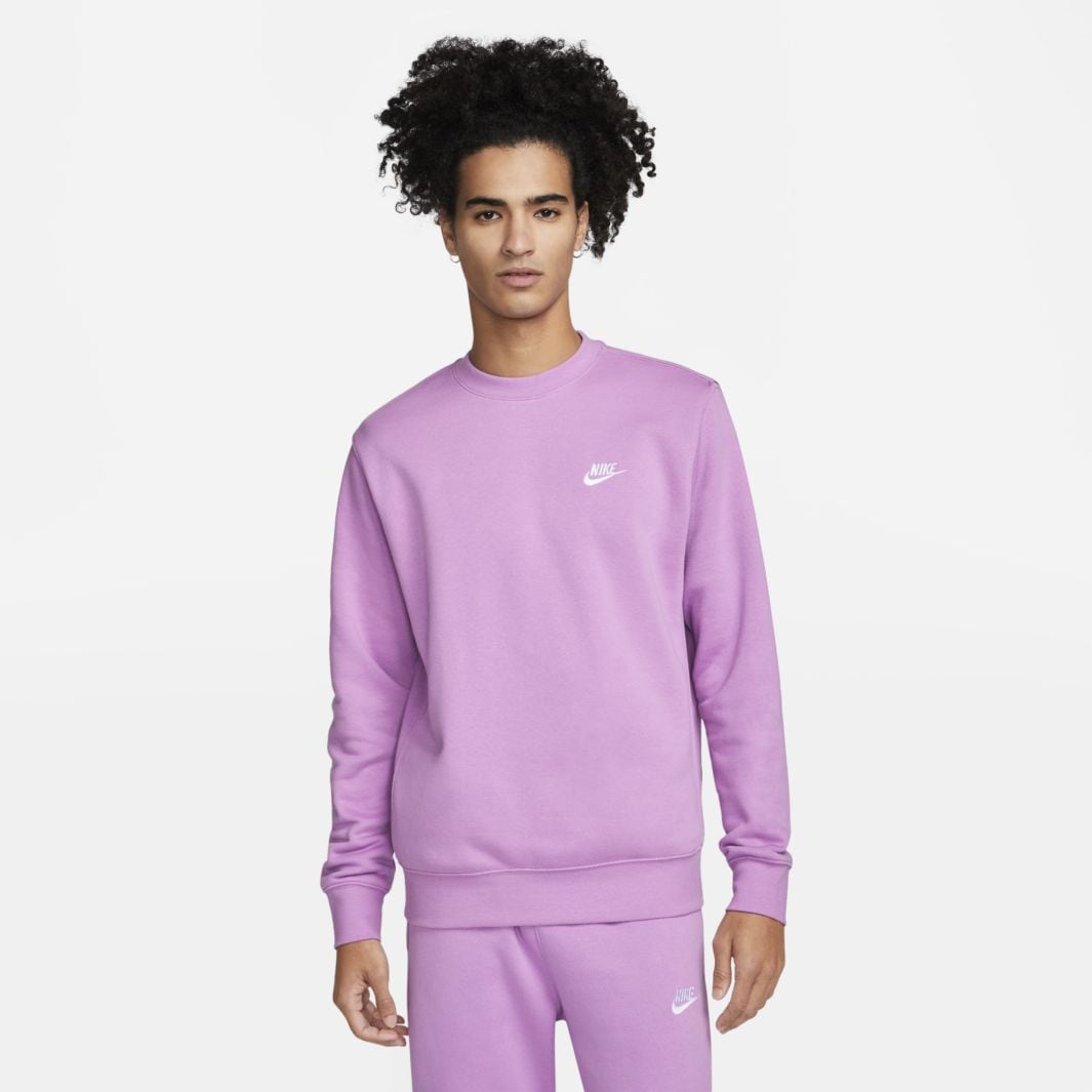 Nike Sportswear Club Crew Sweatshirt - Violet Shock/White - Mens ...