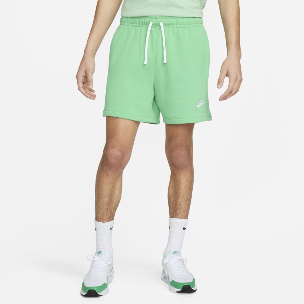 Nike Club Fleece French Terry Flow Shorts - Spring Green/White ...