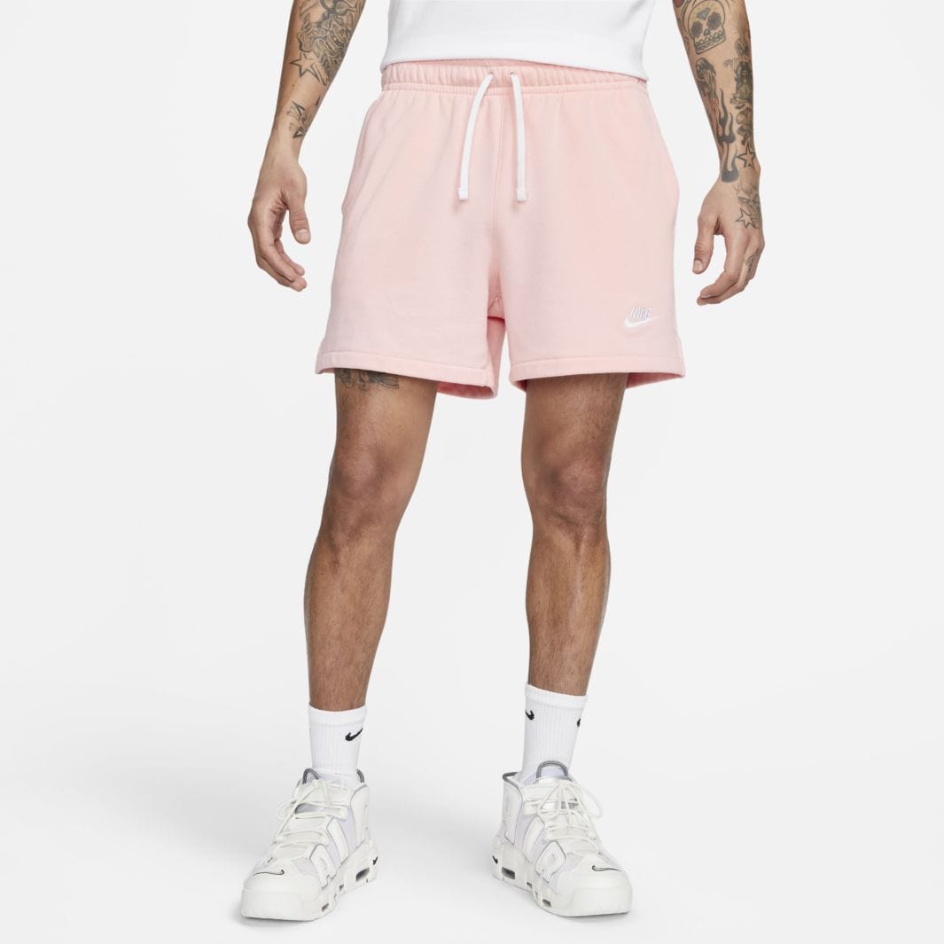 Nike Sportswear Club Fleece French Terry Flow Shorts - Pink Bloom/White ...