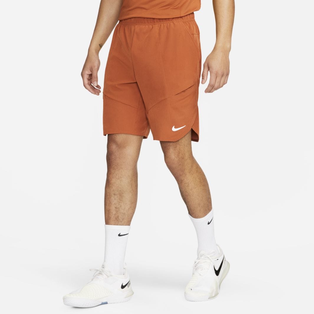 Nike Court Dri-FIT Advantage Short - Dark Russet/White - Mens Clothing ...
