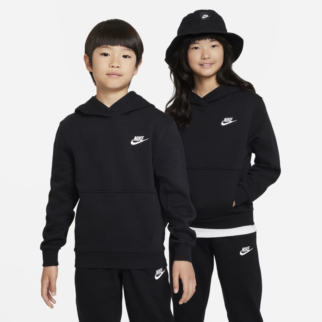 Nike Sportswear Older Kids Club Fleece Pullover Hoodie (8-15Y) - Black ...