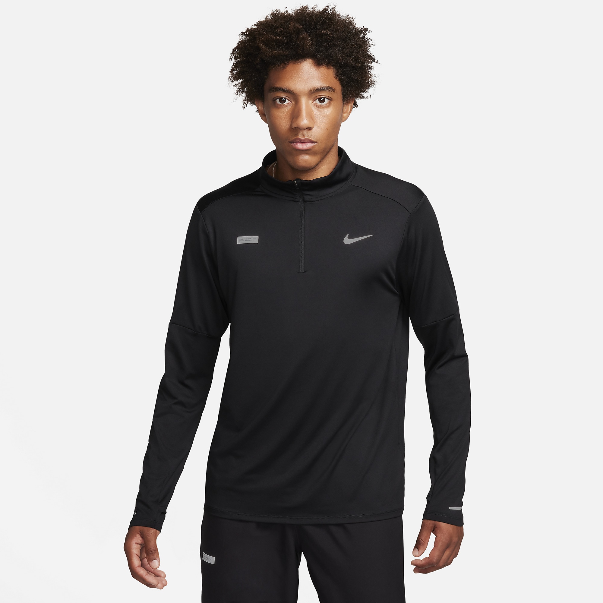 Nike Dri-FIT Element Flash Half-Zip Top - Black/Reflective Silv - Mens ...