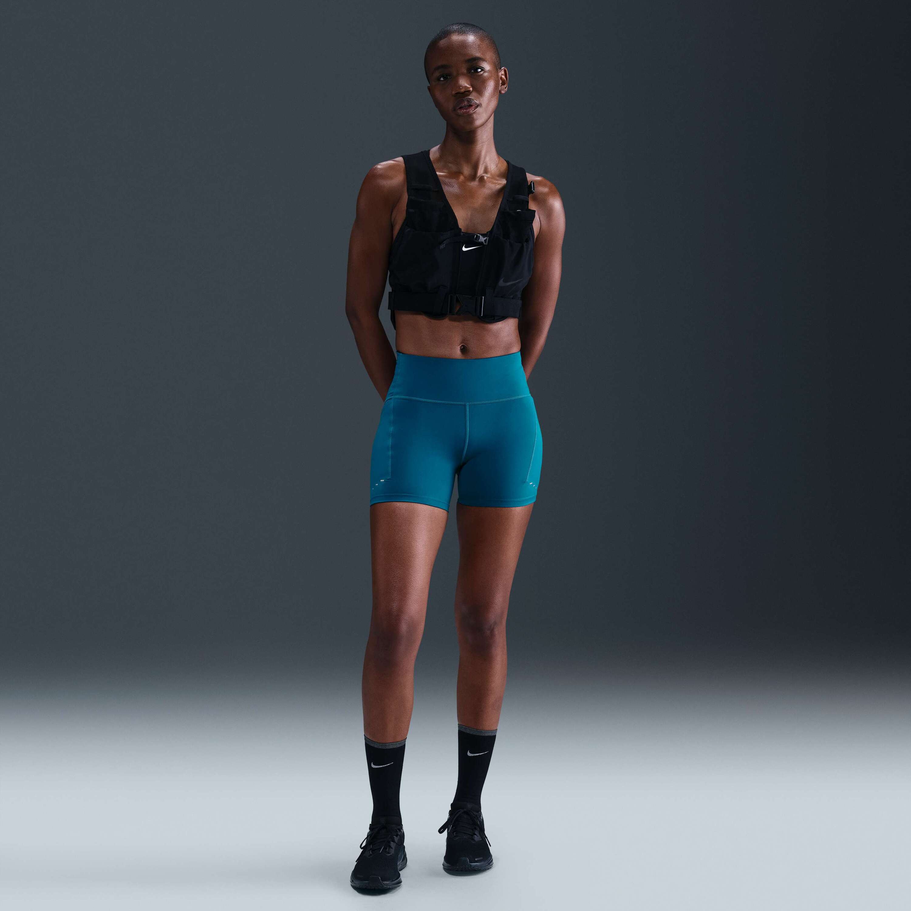 Nike Women's High Waisted 10Cm Approx. Tight Running Short Black