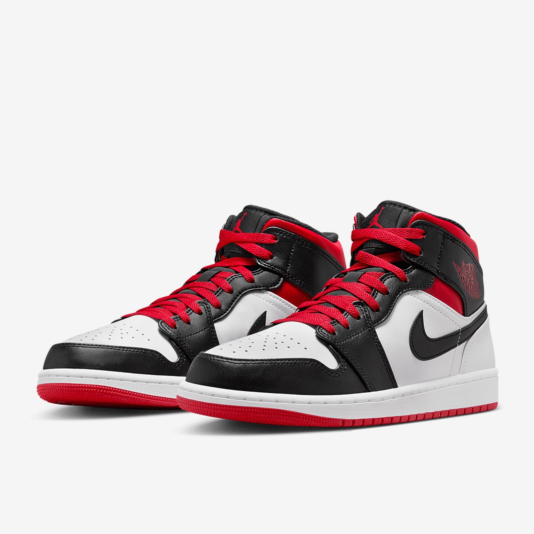 Air Jordan 1 Mid - White/Gym Red/Black - Mens Shoes | Pro:Direct Basketball