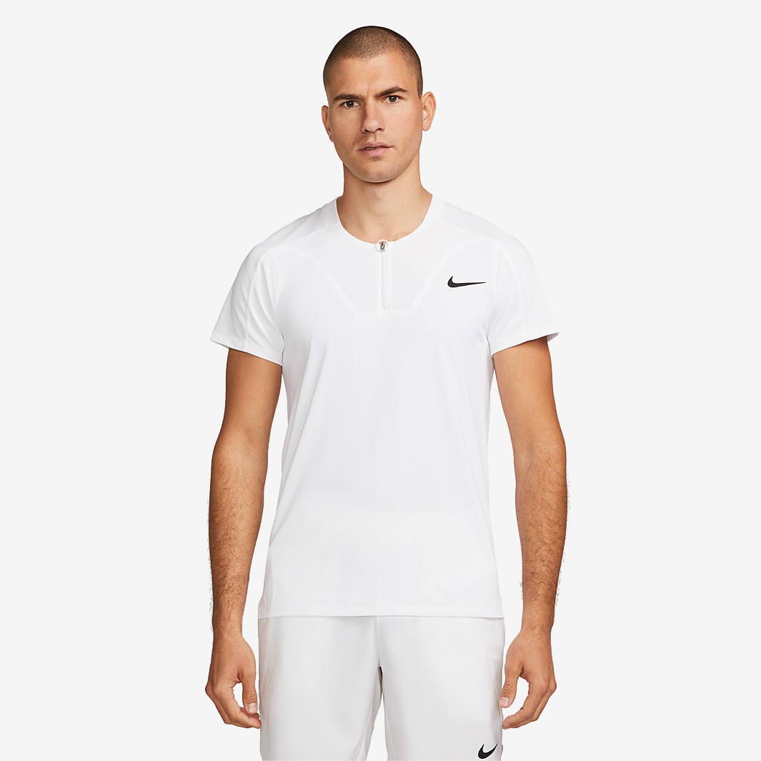 Nike Court Dri-FIT ADV Slam Short Sleeve Polo - White - Mens Clothing ...