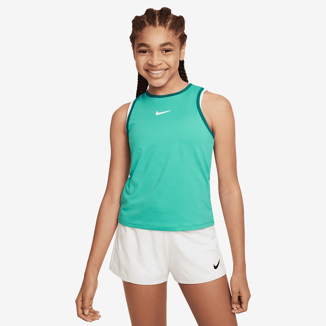 Nike Girls Court Dri-FIT Victory Tank - Clear Jade II/Geode Teal/White ...