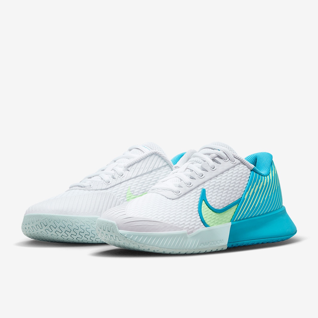 Nike Womens Court Air Zoom Vapor Pro 2 - White/Lime Blast-Teal Nebula ...