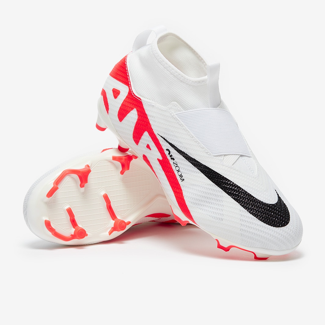 Nike Kids Air Zoom Mercurial Superfly IX Pro FG - White/Bright Crimson ...