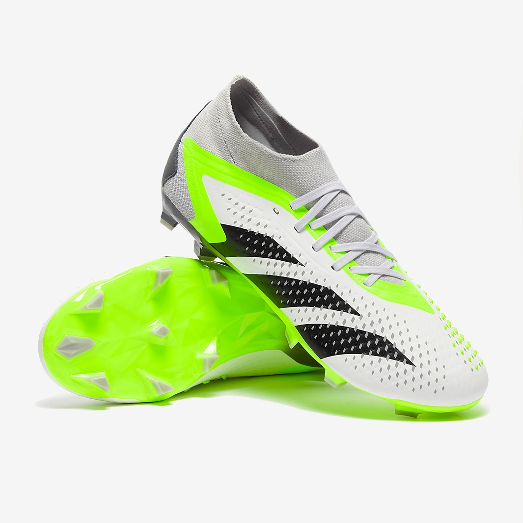Adidas Men's Predator Accuracy.4 Flexible Ground Soccer Cleats, Cloud White/Core Black/Lucid Lemon / 13