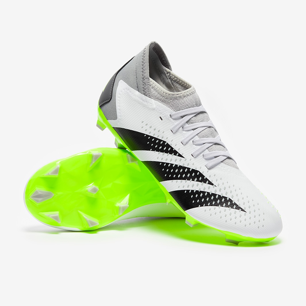 - adidas - FG Black/Lucid | Lemon Predator White/Core Accuracy.3 Mens Boots