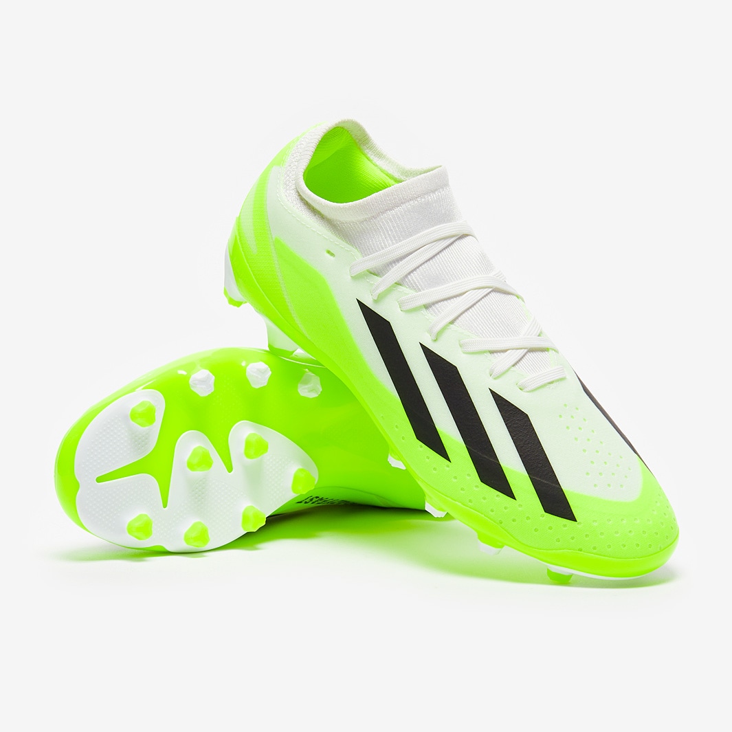 adidas Kids X Crazyfast.3 MG - White/Core Black/Lucid Lemon - Junior ...