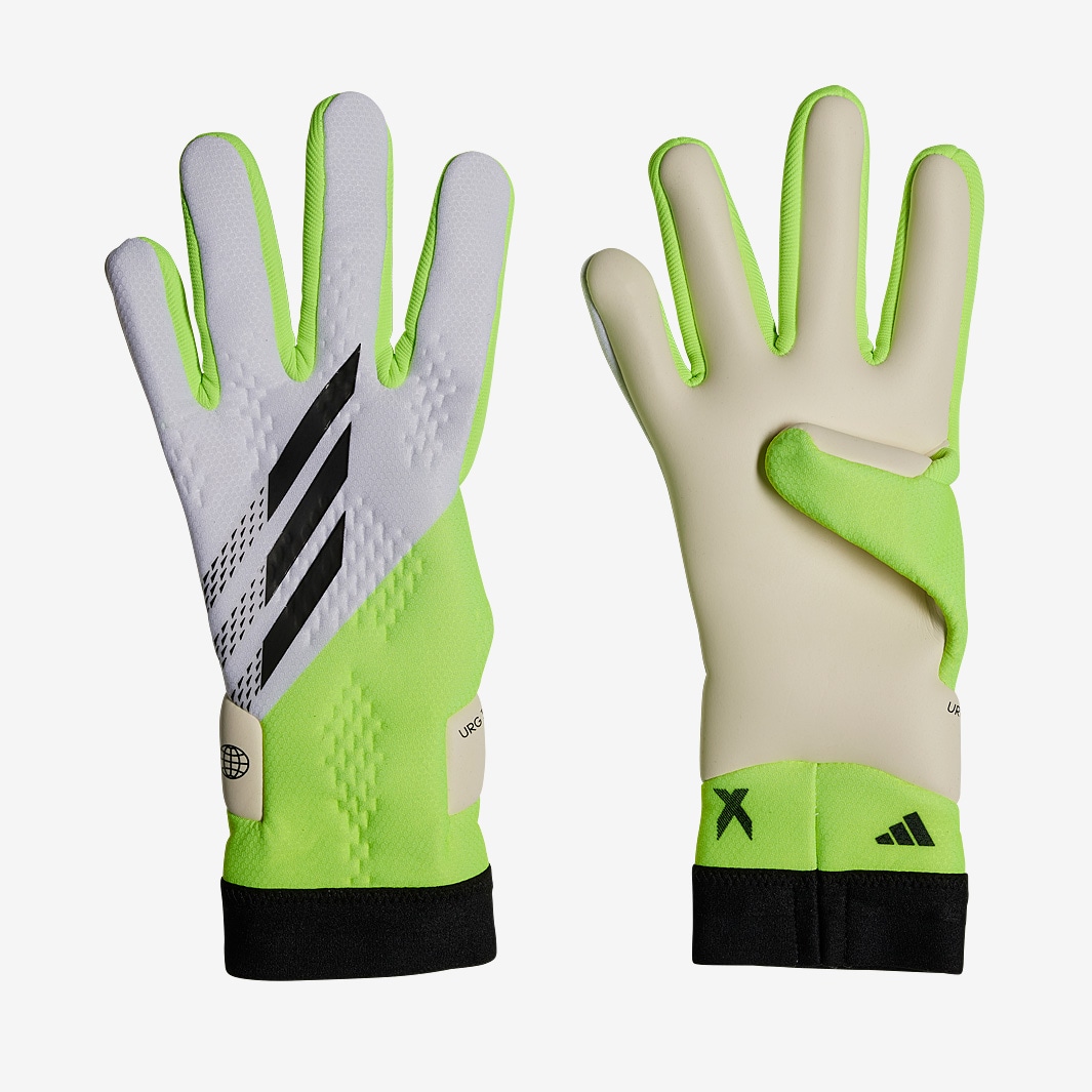 Adidas Predator Gloves Match Finger Goalkeeper, White/Lucid Lemon / 9