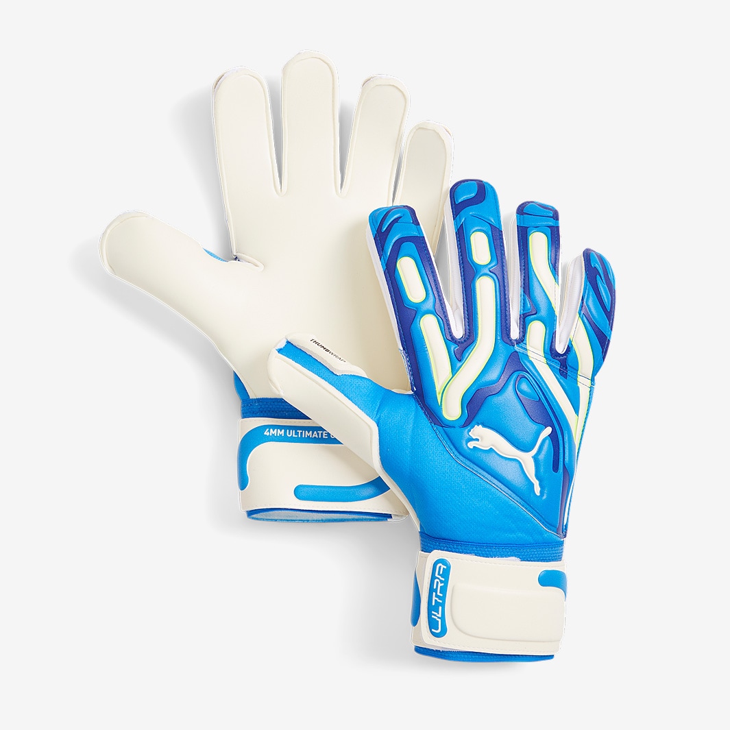 Puma Ultra Ultimate Hybrid Goalkeeper Gloves White/Blue / 10